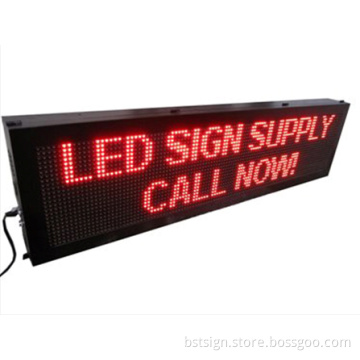 P10mm Red Color High Brightness Advertising Semi-Outdoor LED Sign